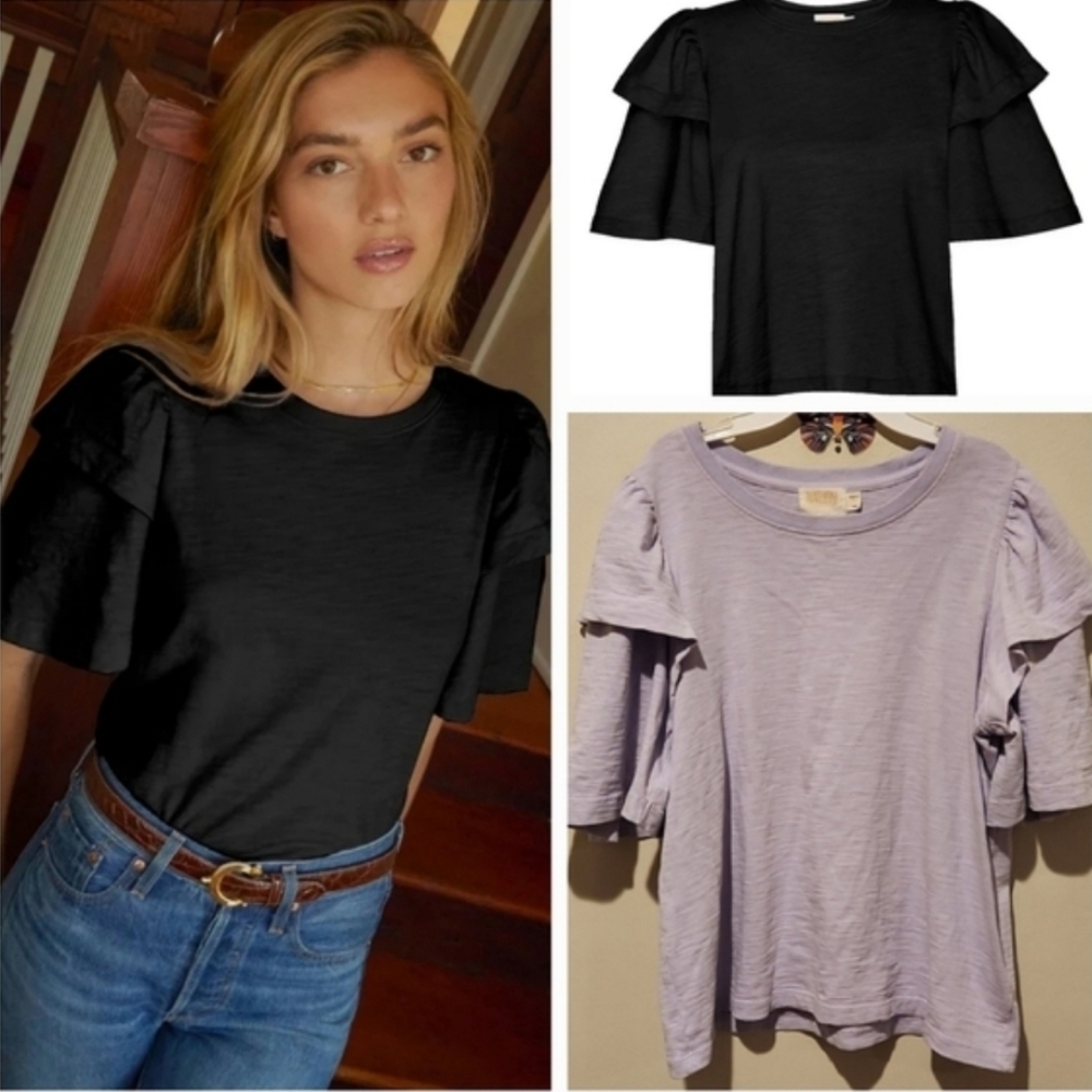 ❤️ NATION LTD REGINA EXAGGERATED SLEEVE TEE / TOP., MEDIUM